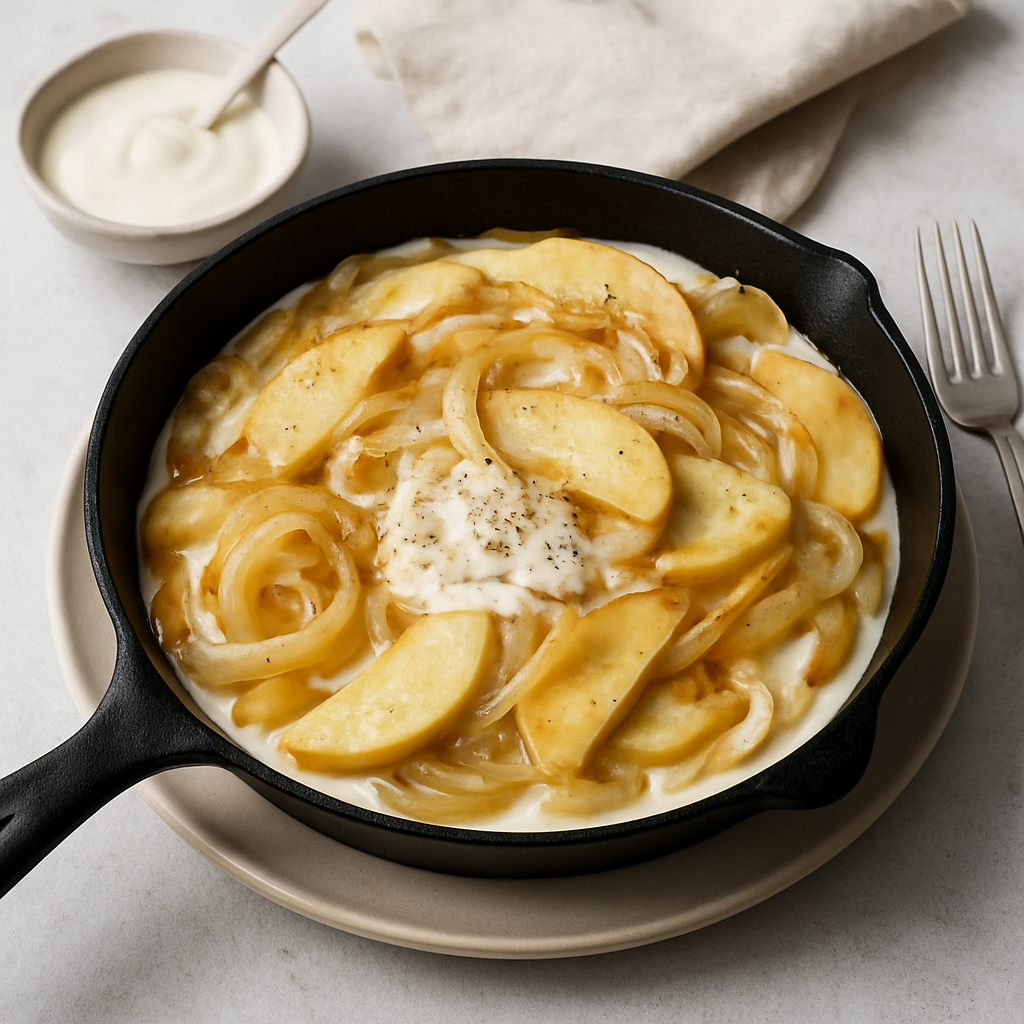 Creamy Spanish Apple and Onion Skillet