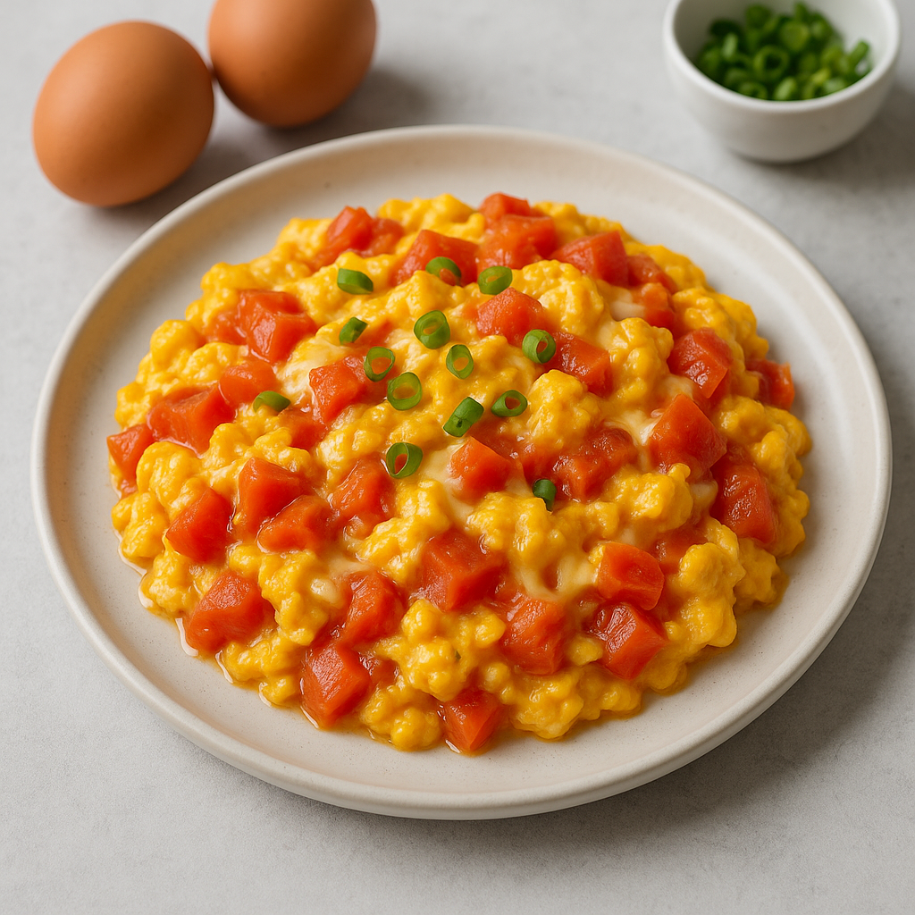 Korean-Style Tomato Egg Cheese Scramble (Tomato Gyeran Bokkeum)
