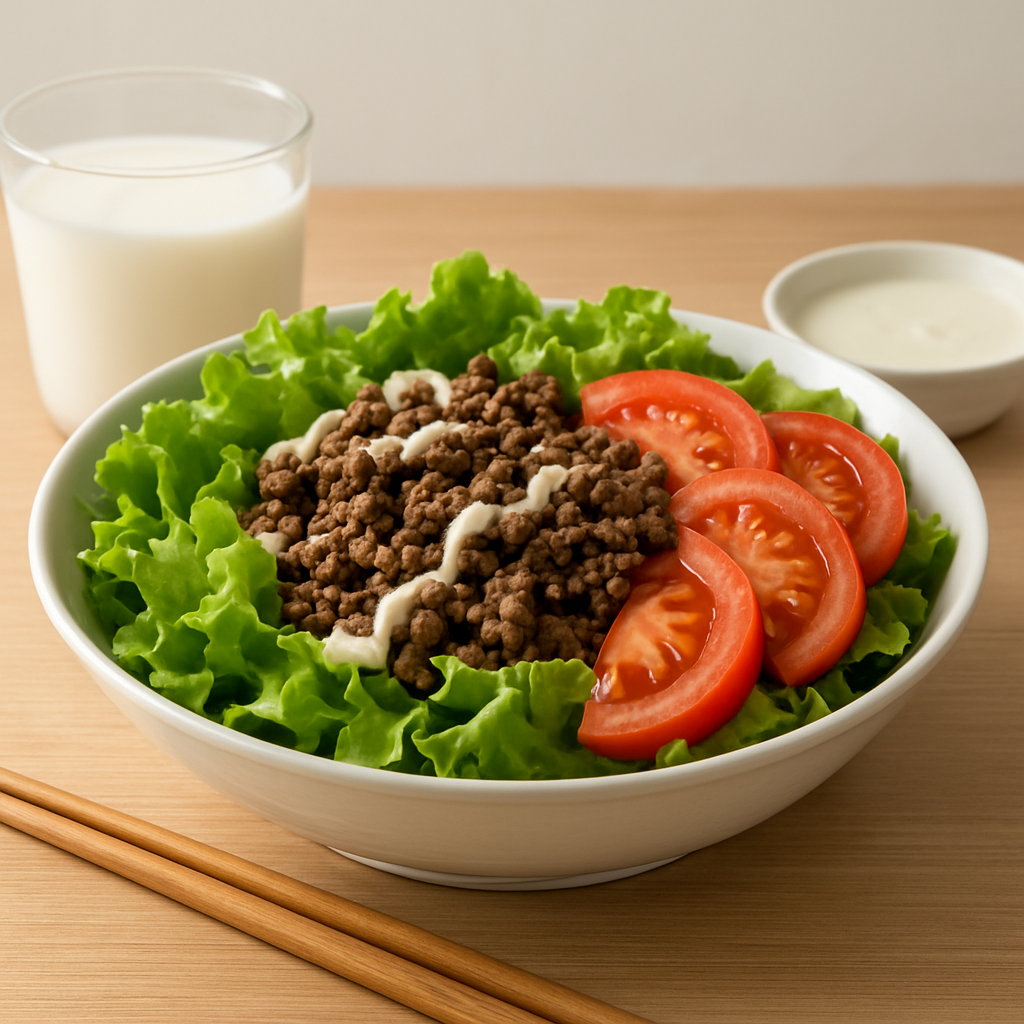 Simple Japanese Beef and Lettuce Salad