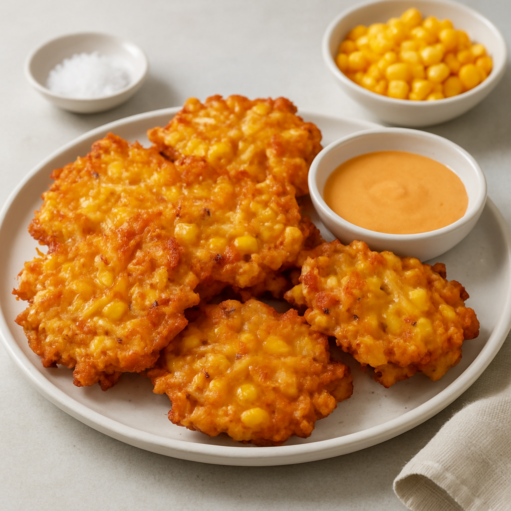Vietnamese Corn and Potato Fritters with Egg Batter
