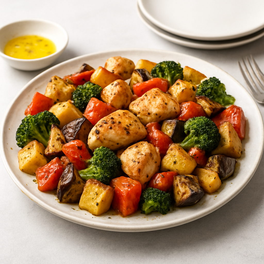 Greek Roasted Vegetables with Chicken
