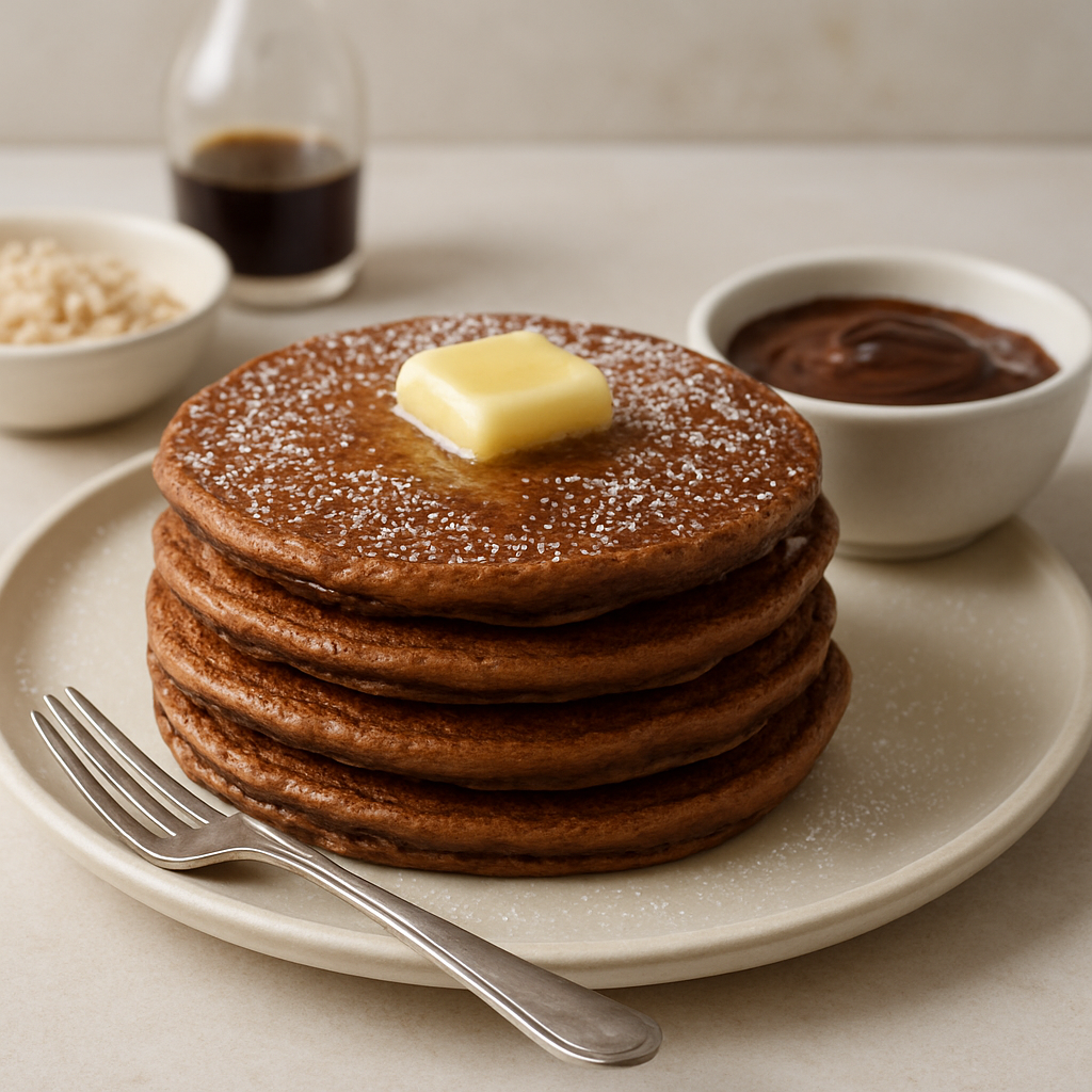 French Chocolate Oatmeal Pancakes