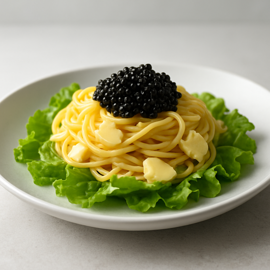 Creative caviar, cheese, pasta japanese