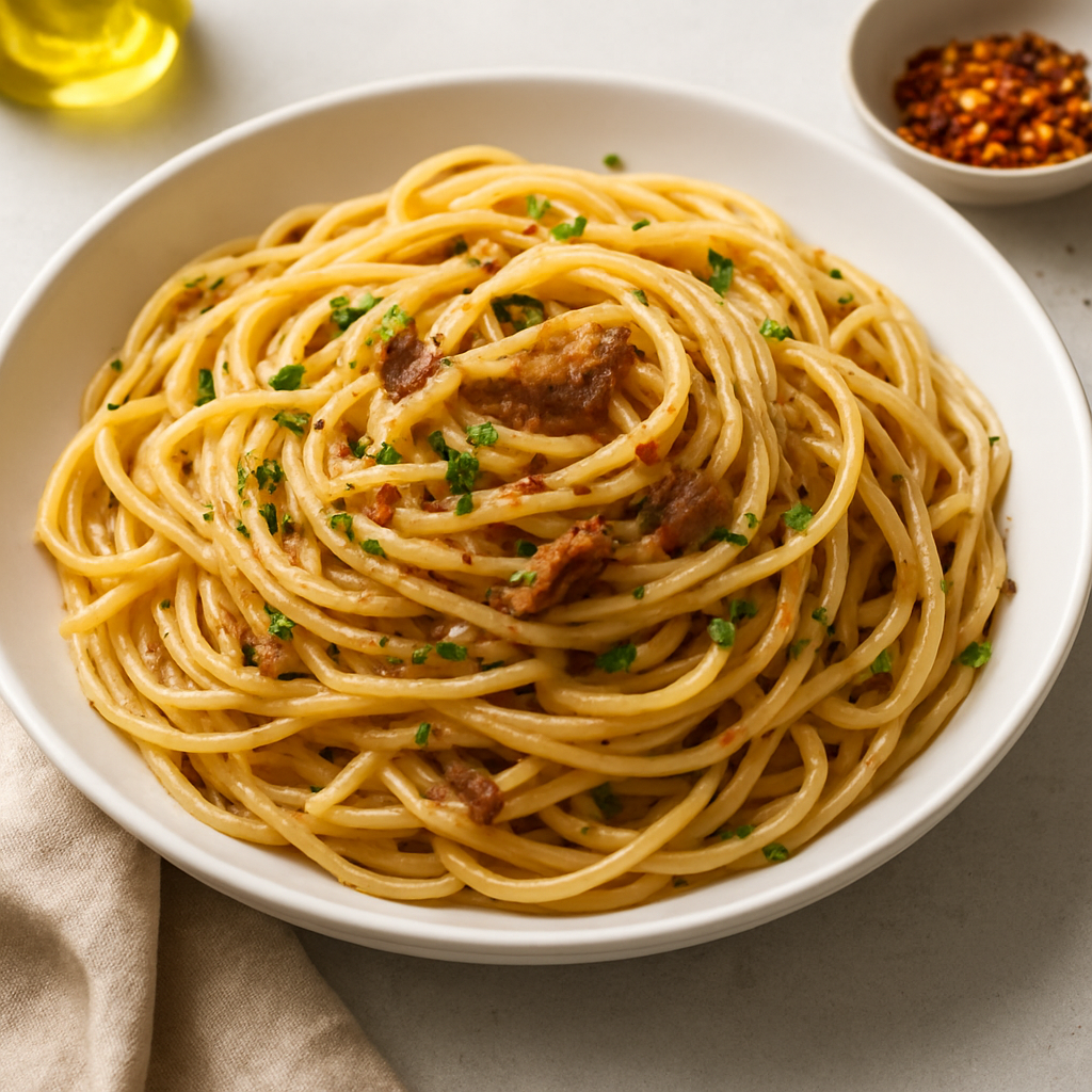 Simple Mediterranean Anchovy Pasta