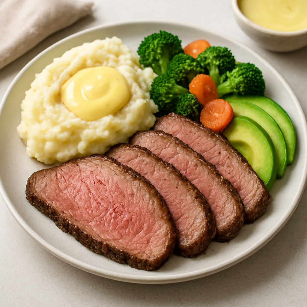 Classic Roast Beef Plate with Creamy Toppings