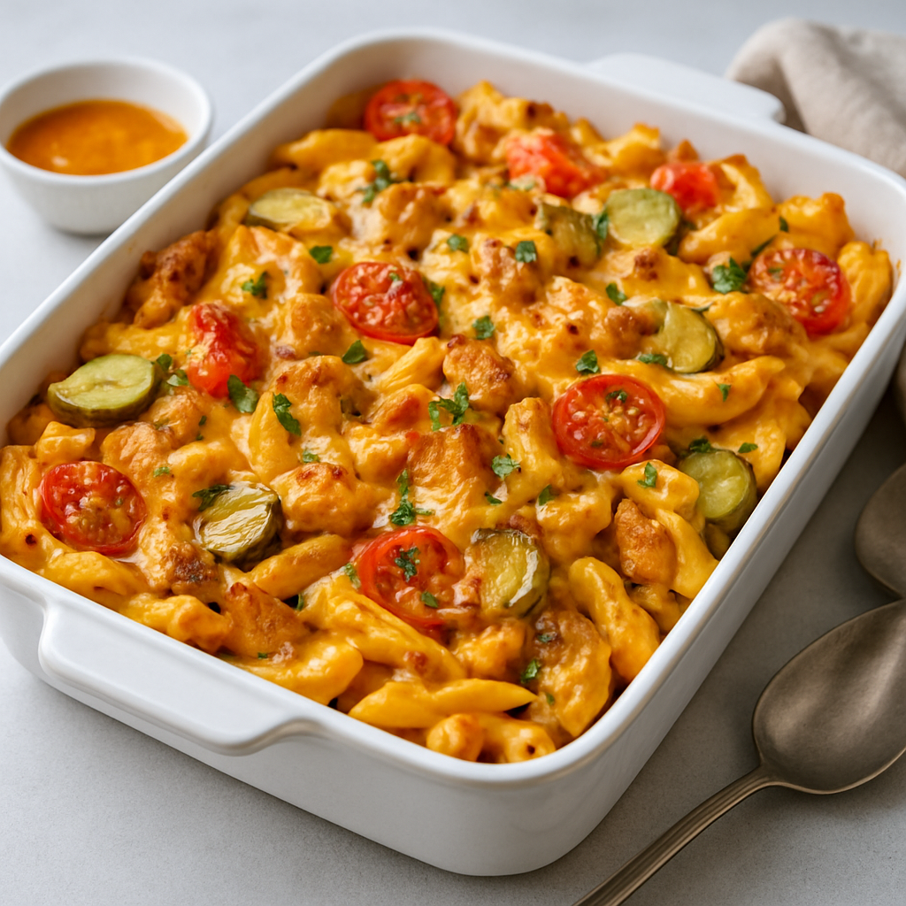 Mediterranean-Italian-Chinese-Greek-Japanese-American Fusion Pasta Bake