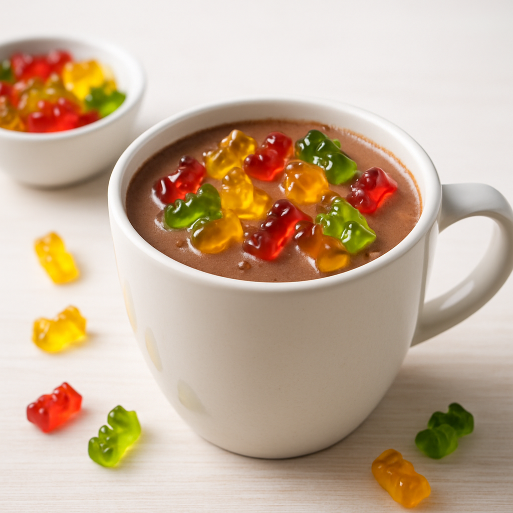 Hot Chocolate with Gummy Bear Toppings