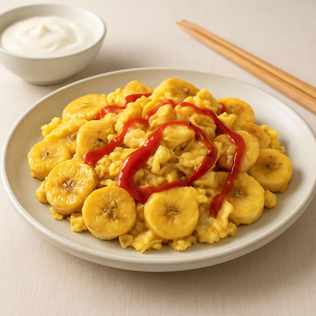 Simple Chinese-Style Egg and Banana Stir Fry