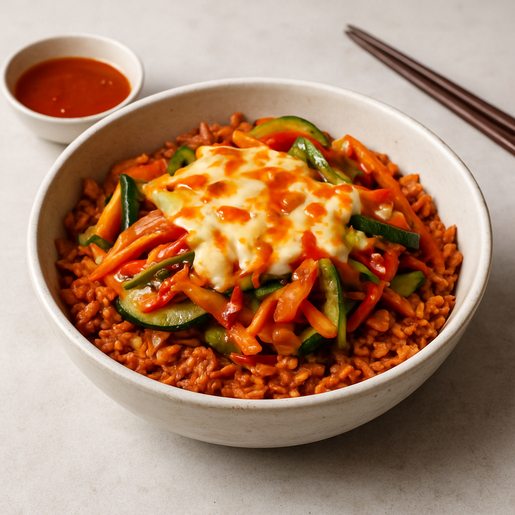 Fusion Gochujang Rice Bowl with Crispy Vegetables
