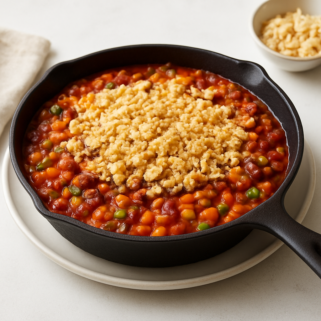 Easy Skillet Chili with Saltine Crust
